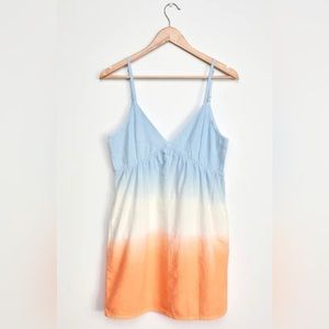 MinkPink Fade Away Blue Multi Dip Dye Babydoll Dress